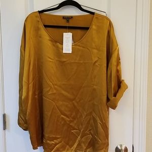 GOLDEN Eileen Fisher SILK XL blouse top